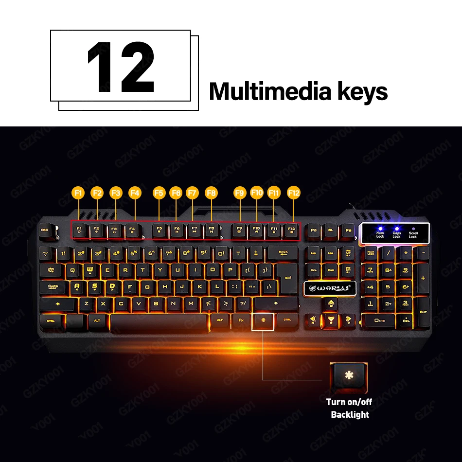 Проводная игровая клавиатура usb подсветка геймерская 104 клавиш для ПК ноутбука