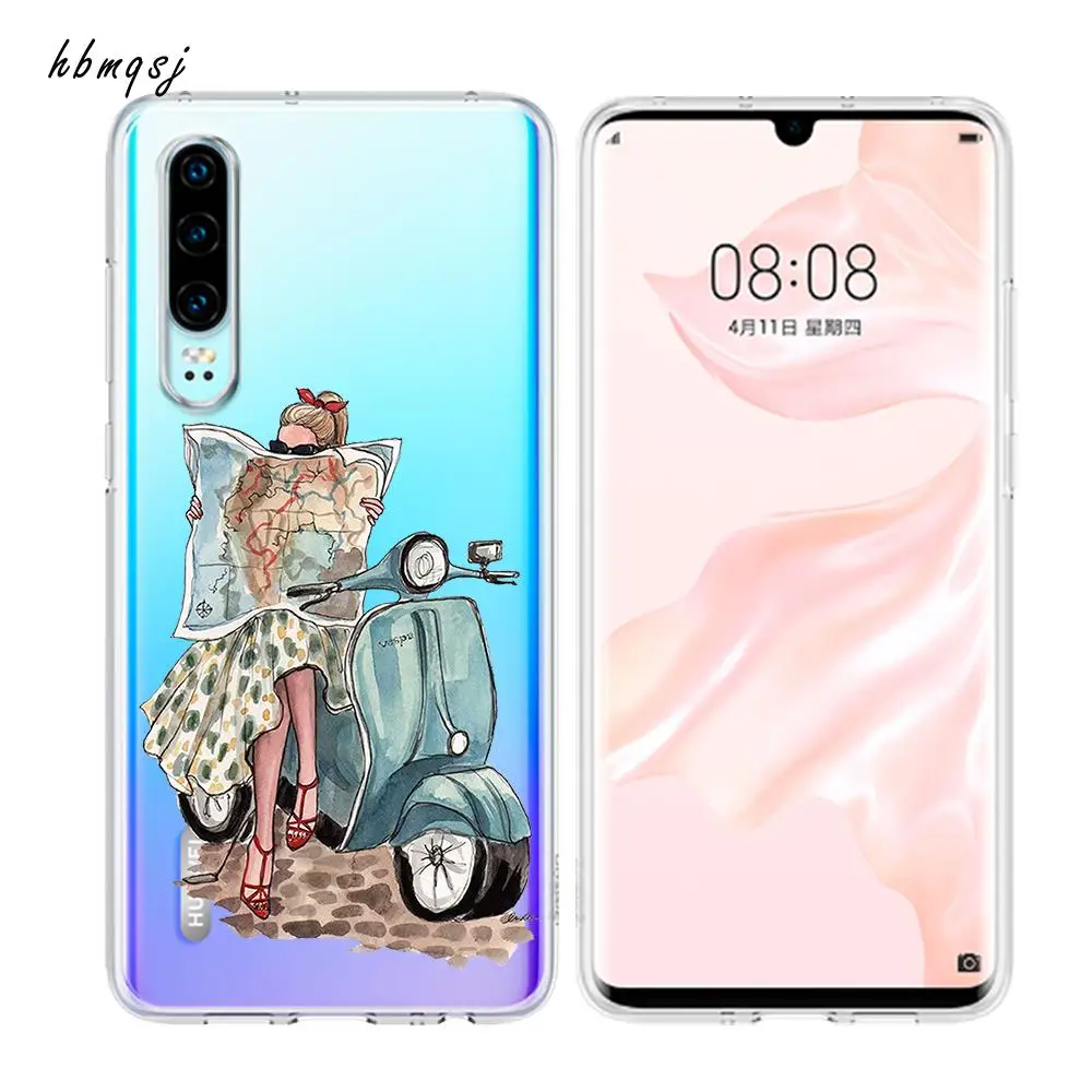 Case for huawei p20 p30 p10 p9 p8 lite pro funda original silicone coque fashion girl baby mummy cartoon phone back case |