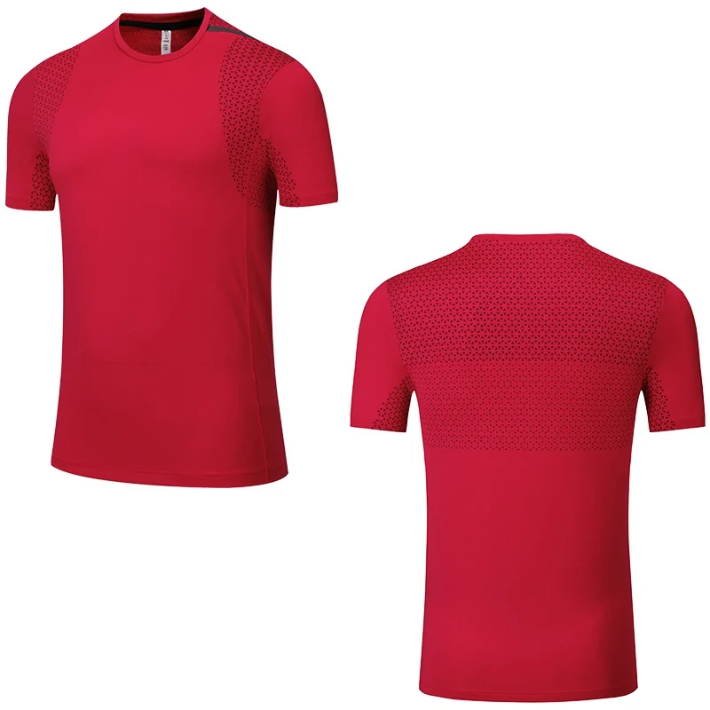 Men Sport Shirts Человек работает спортивная футболка быстросохнущая сжатия рубашки печати o-образным вырезом Сращивание Рубашка с короткими рукавами Спортивная дышащая Для мужчин гладкая трикотажная спортивная майка - Цвет: Men Sport Shirts