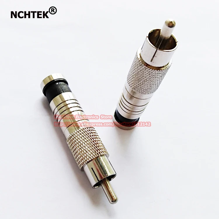 NCHTEK RG59 RCA компрессионные разъемы для кабеля видеонаблюдения Видео Аудио кабель