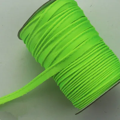 Fluorescent green 10 мм полиэстер Атлас косой трубопровод с кордом косой привязки ленты для шитья DIY аксессуары ручной работы текстильные лямки 10 м/лот - Цвет: Fluorescent green
