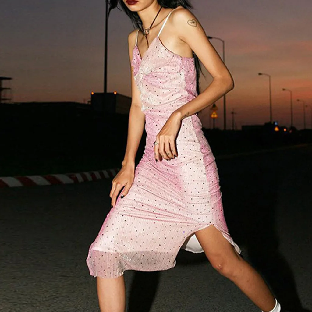 Модные женские сексуальные расшитые блестками с разрезом бант Топик низким