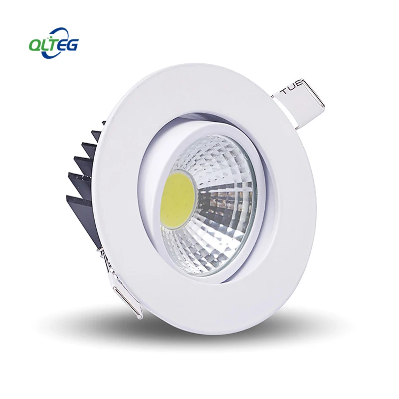 QLTEG-luz descendente LED COB, foco de techo, 3w, 5w, 7w, 12w, AC85-265V, luces empotrables de techo, iluminación interior