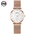 Женские кварцевые часы с сетчатым браслетом из нержавеющей стали, 36 мм