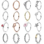 16 стилей, женские серебряные кольца с цветком из розового золота, восемь колец с кристаллами, Женские Ювелирные изделия