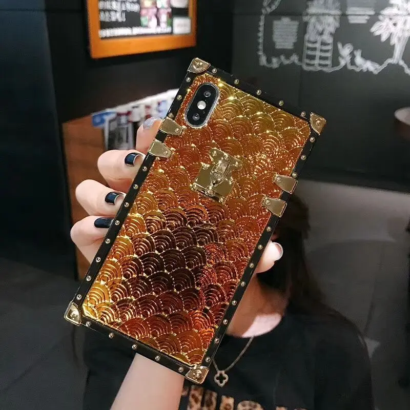 Ourpho Новый Модный чехол для iPhone X XR XS MAX fish scale лазерный подиумный показ 6 6s 7 8 plus |