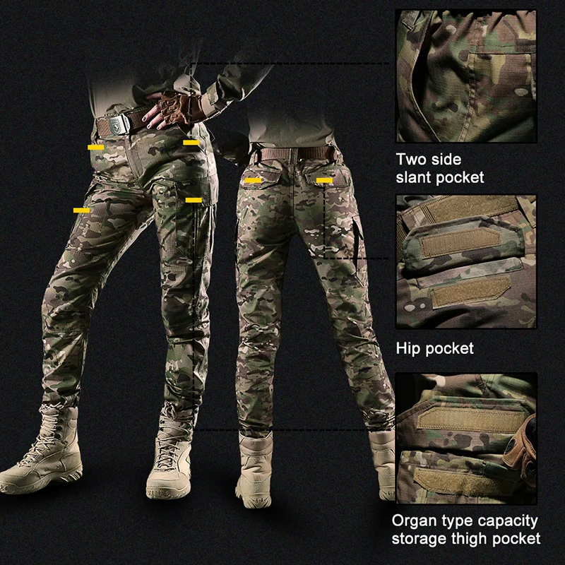 CQB Outdoor Sports Camping Tactical Military Camouflage Women's Pants CS Overalls for Climbing Hiking Trekking Female's Pants|Походные