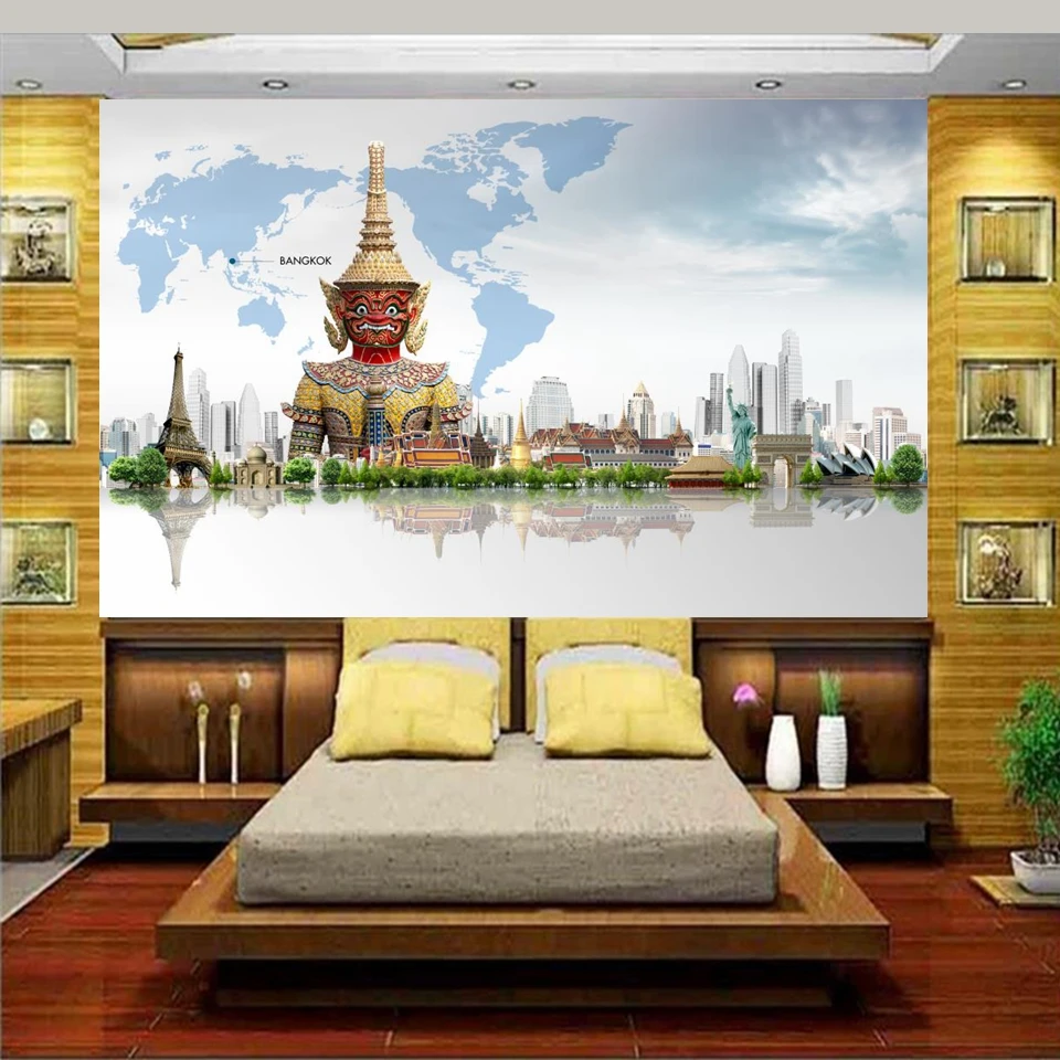Пользовательские 3d Фото Обои фреска постельные принадлежности комната мир