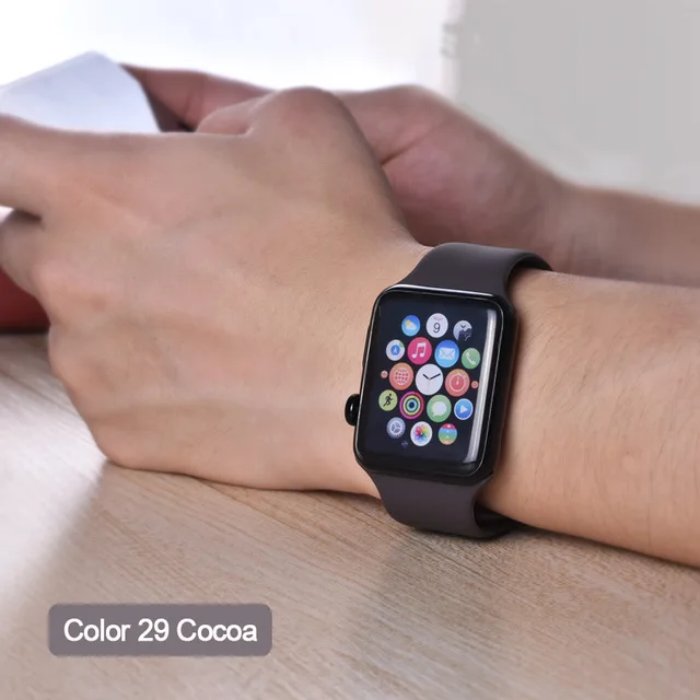 Apple Watch Красочный мягкий силиконовый спортивный пояс серии 4 3 2 1 38 мм 42 мм iWatch 40 мм резиновый ремень браслет с 44 мм серии 4 - Цвет ремешка: 29 cocoa