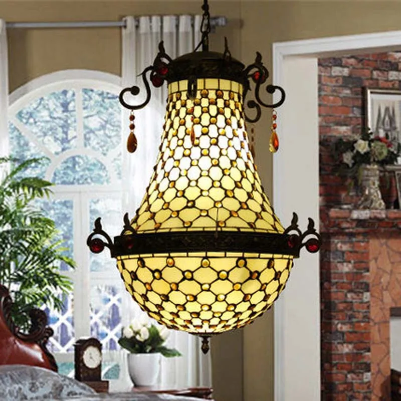 Подвесной светильник FUMAT с витражными вставками Luminaria Lustre Hanglamp Белый Черный