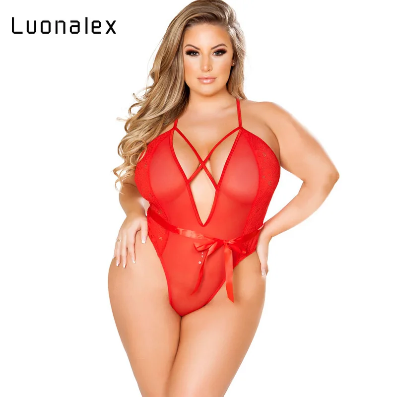Женское нижнее белье эротическое с лямкой на шее большого размера 5XL |