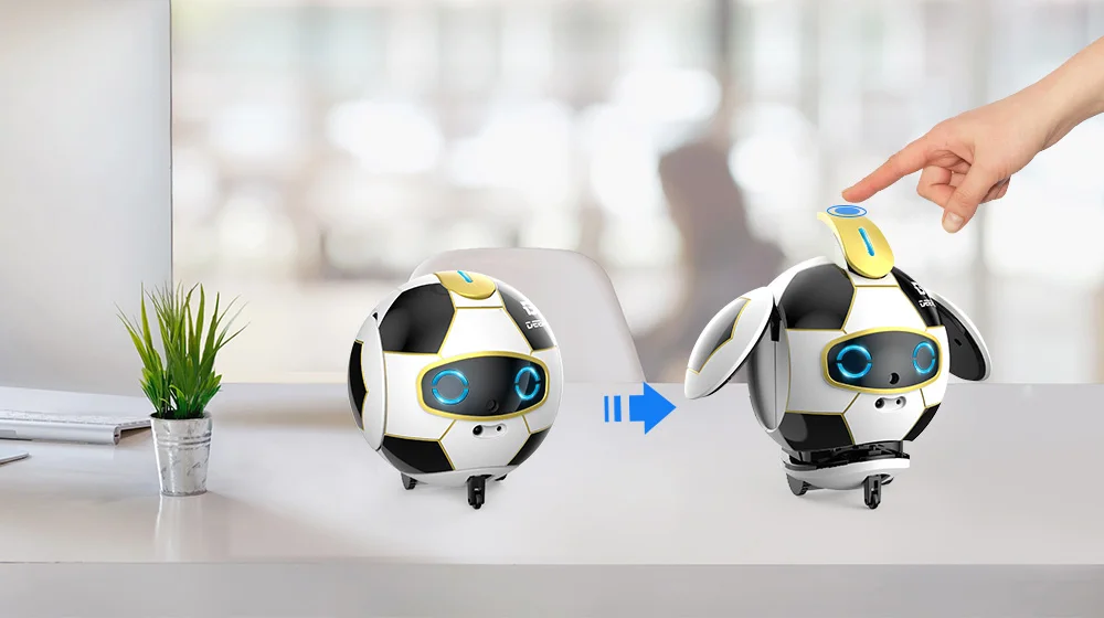 DEERC Smart Soccer Robot Toy Intelligent Touch Deformation With Sound Action Obstacle Avoidance Smart Induction Robots For Kids