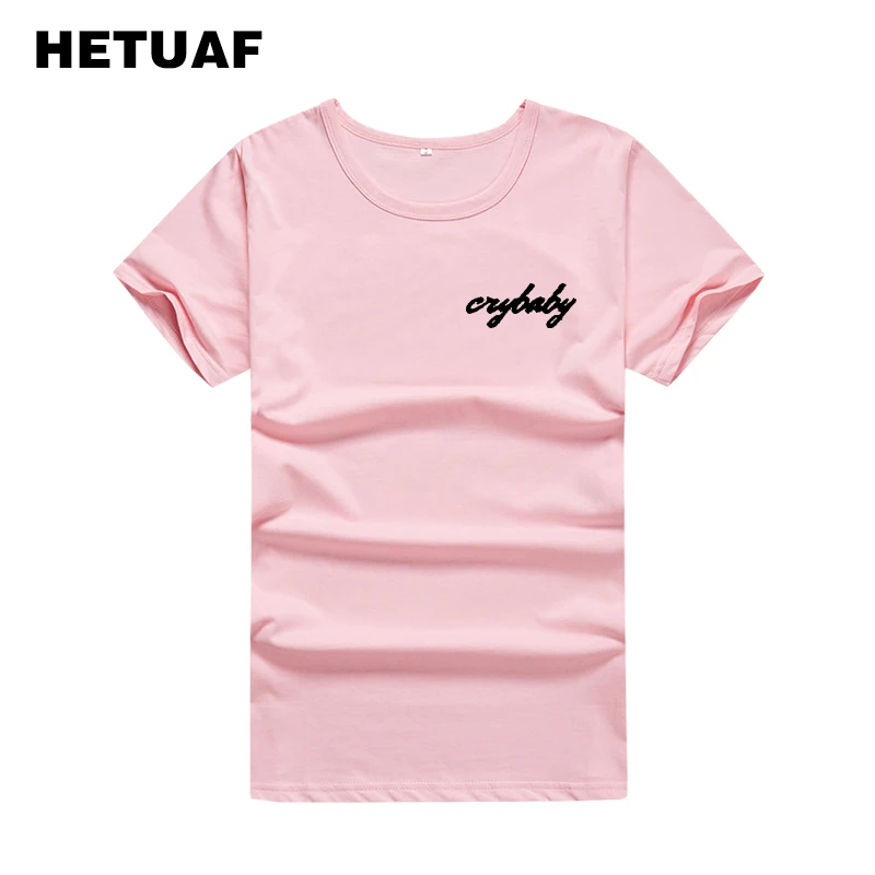 Футболка HETUAF Crybaby женская с карманами хлопок модная Милая уличная одежда рубашка