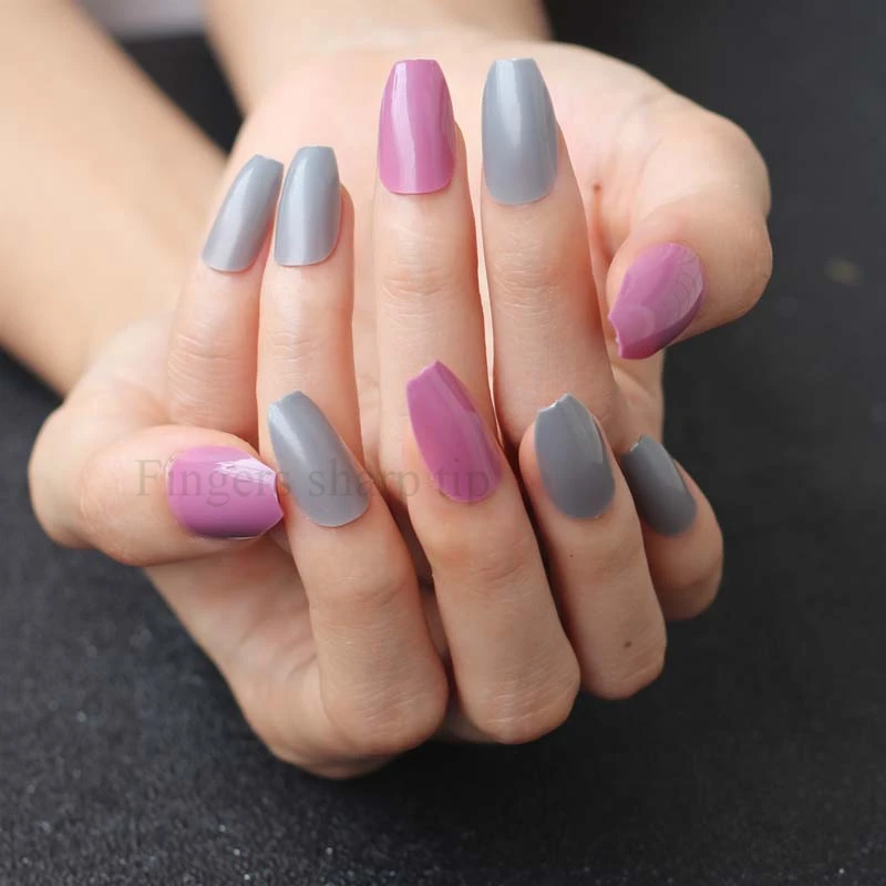 Новейший цвет 48 шт конфетный форма гроба ногти популярные продажи короля