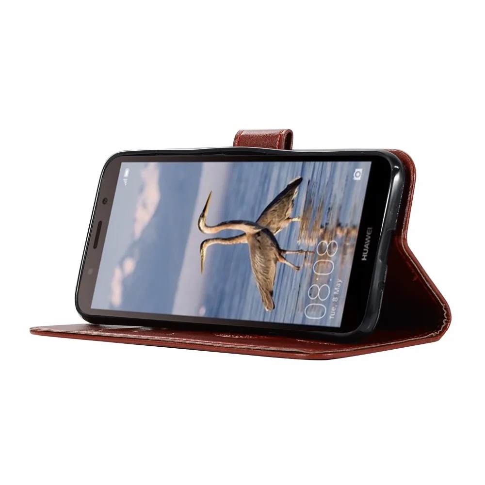 Кожаный чехол книжка для Huawei Honor 7A кошелек из искусственной кожи с 3D рисунком совы