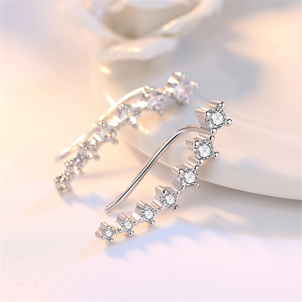Женские серебряные серьги гвоздики с фианитом|silver stud earrings|brand earringsfashion earrings |