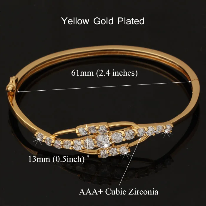 Браслет с фианитом и желтым золотом модные украшения подарок для женщин браслет