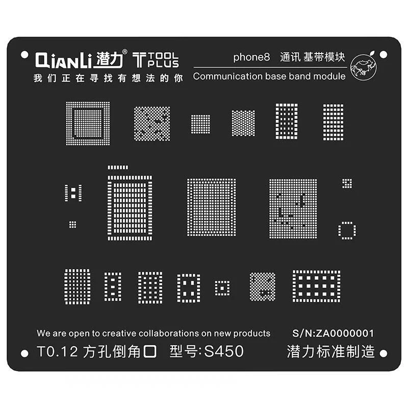 Черная сталь BGA трафарет для iPhone 8 7 6S 6 5S связь Baseband посадки олова шаблон реболлинга пластины пайки
