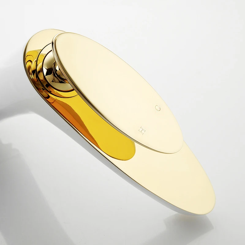 Смеситель для раковины Fapully хромированный золотистый и белый кран с роскошной