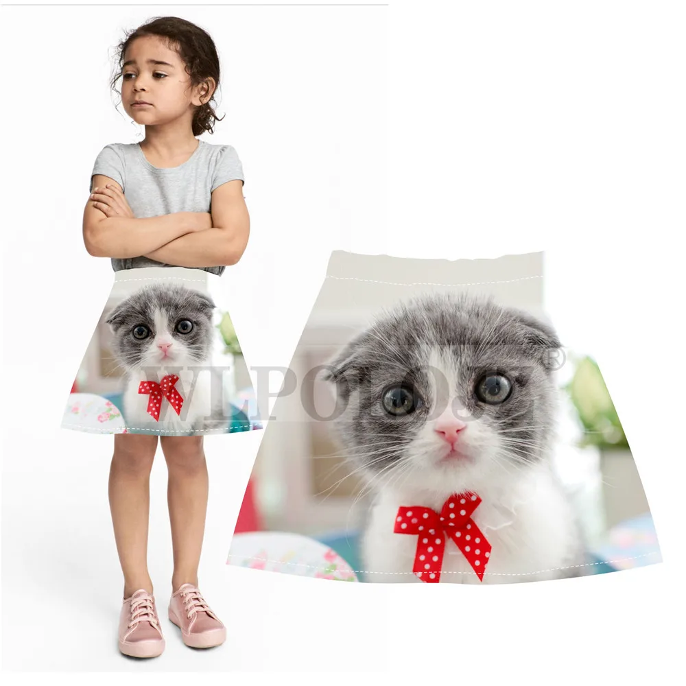 Юбка для девочек легкая Роскошная Удобная Короткая Расклешенная юбка с принтом