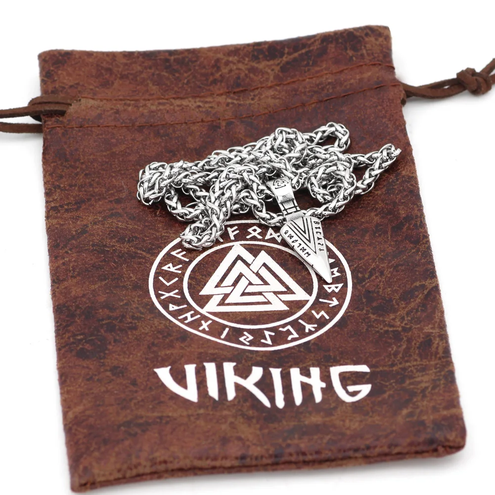 Норвежский викинг valknut odin меч Gungnir ожерелье с подвеской в форме Руны из