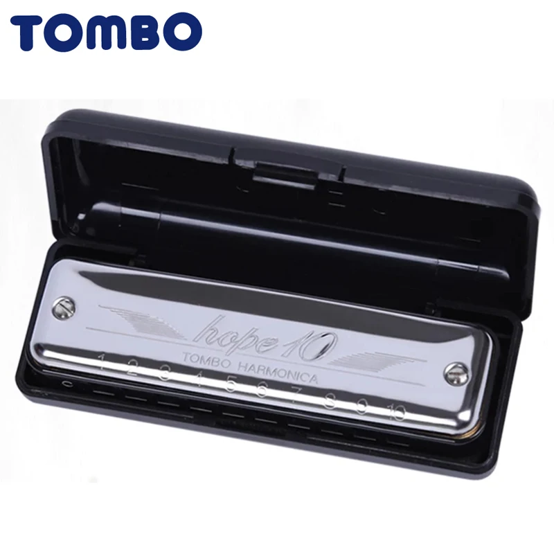 TOMBO HOPE10 10 отверстий губная гармоника harp Щепка C/D/E/F/A/G/E Diatonic Pop фолк Блюз ртом органе Профессиональный музыкальный инструмент