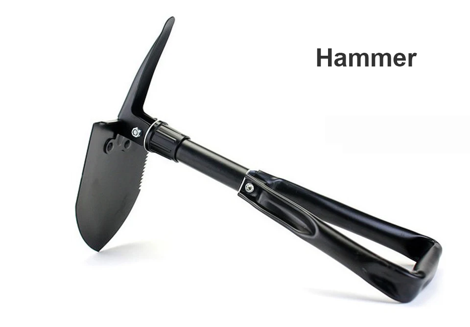 Multifunctional Car Winter Foldable Small Hoe Iron Crowbar Shovel Outdoor Emergency Bammer- 46.5*11.5cm Middle