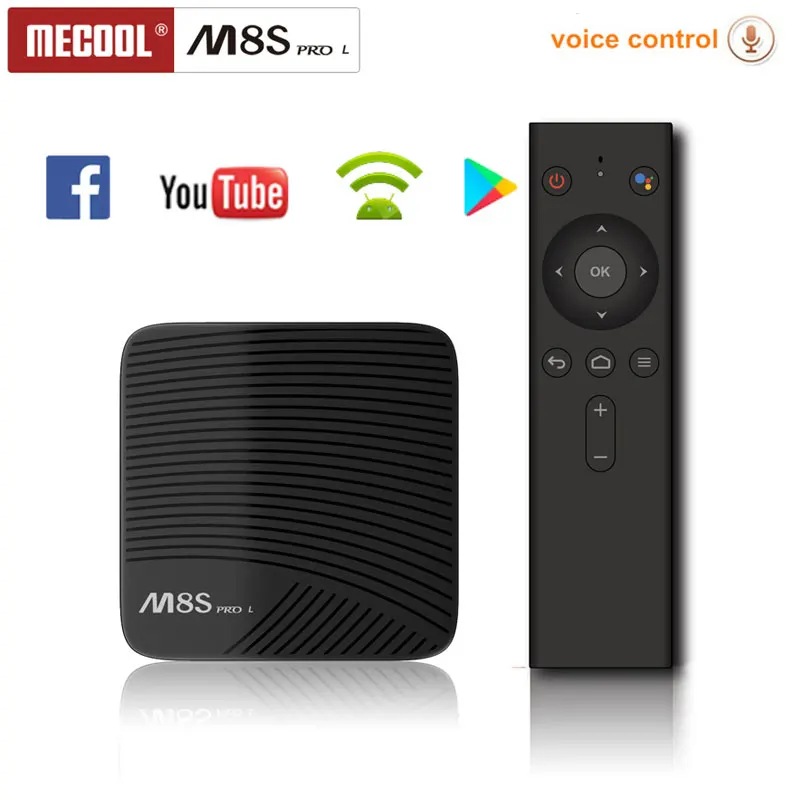 Mecool Android tv BOX Amlogic S912 Восьмиядерный 3 Гб 16 Гб/32 ГБ 4K wifi H265 HD 3D M8S PRO L Голосовое управление Android 7,1 VS Android 8,1
