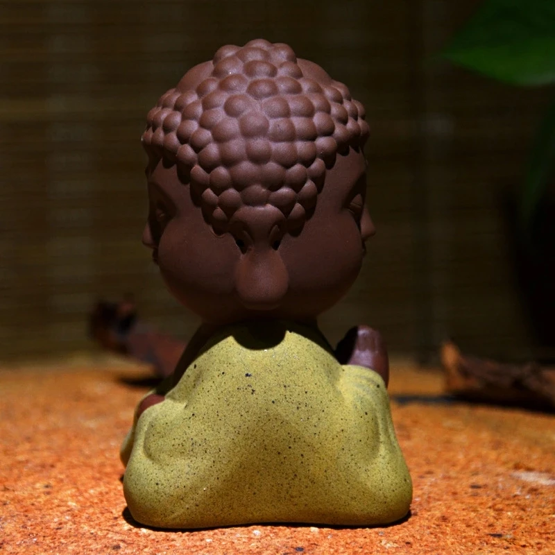 Фиолетовый песок чайник с узорами двухсторонние статуи Будды характер