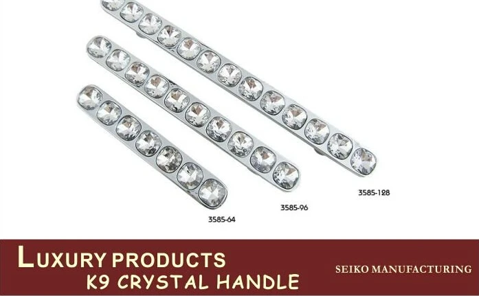 

Designer's collection Clear Crystal For Drawer Handle And Furniture Handle 3585(C.C. 64mm,Length:96mm)