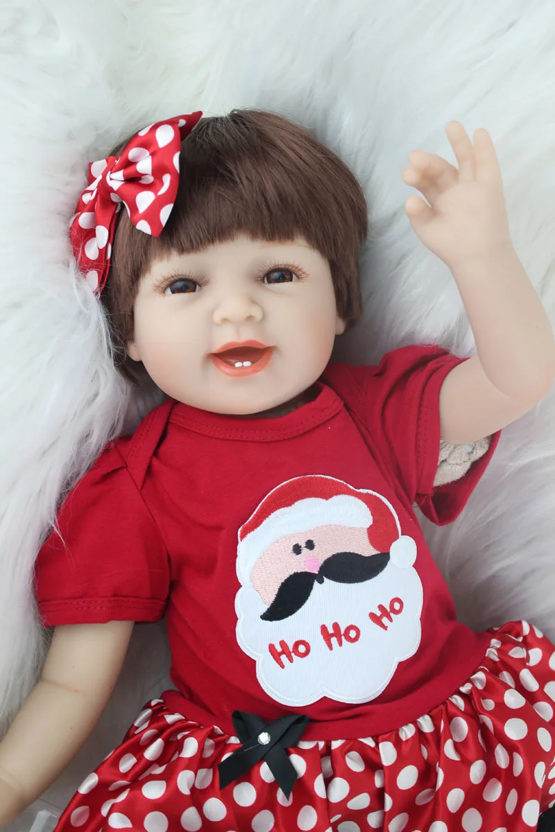 55 см Силиконовая Кукла Reborn Smile Baby Girl игрушки как настоящая 22 дюйма принцесса куклы