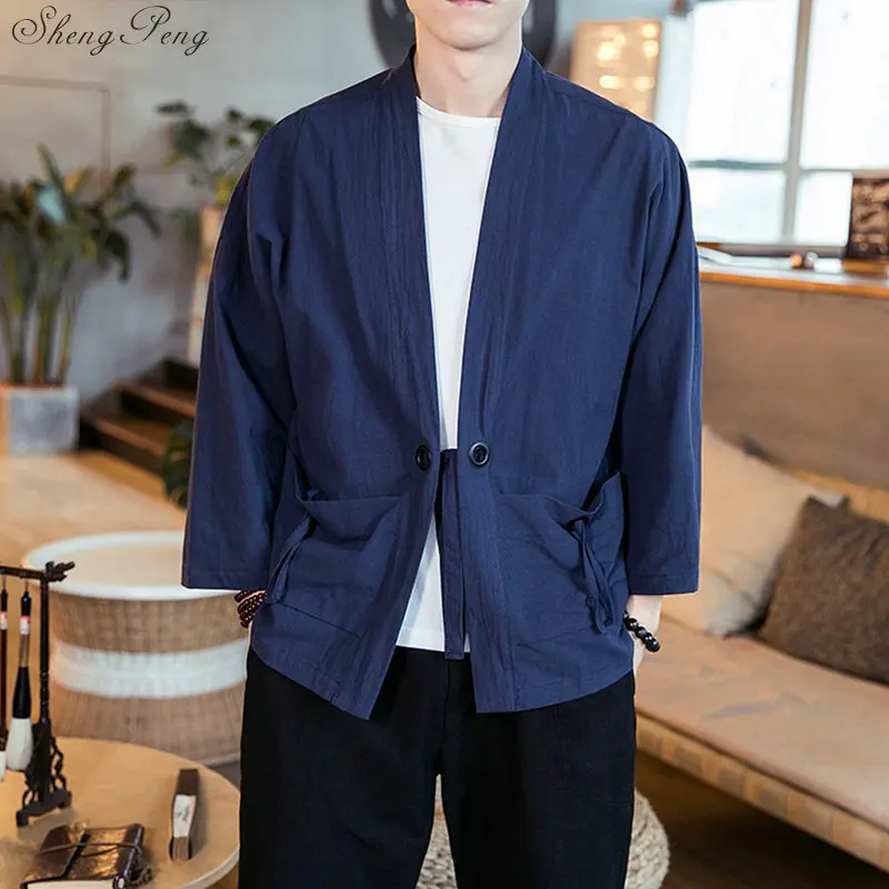 Кимоно мужской японский кардиган obi yukata мужская Японская одежда самураев