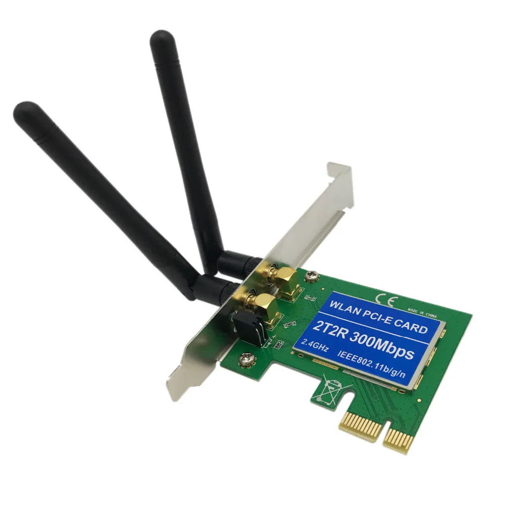 2 антенны PCI E 300 Мбит/с м 802.11b/g/n беспроводной WiFi адаптер карты для рабочего