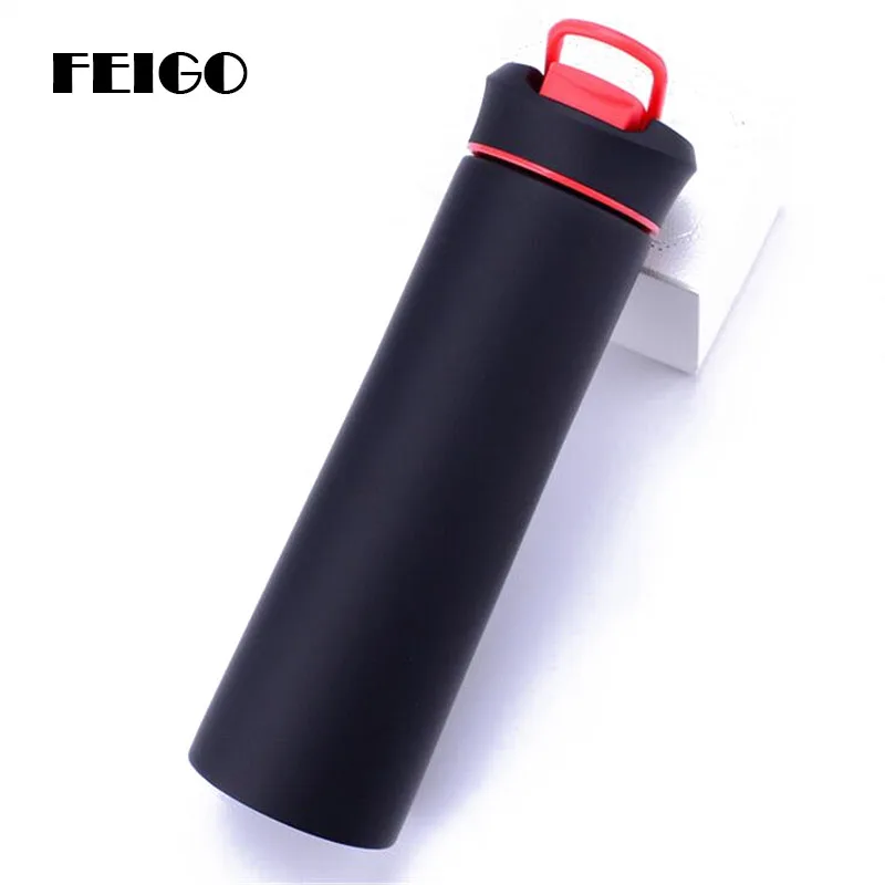

FEIGO 350/500ML Thermos Cup Fashion Double Wall Vaccum Flasks 304 Stainless Steel Thermoes Travel Coffee Car Mugs Insulated F373