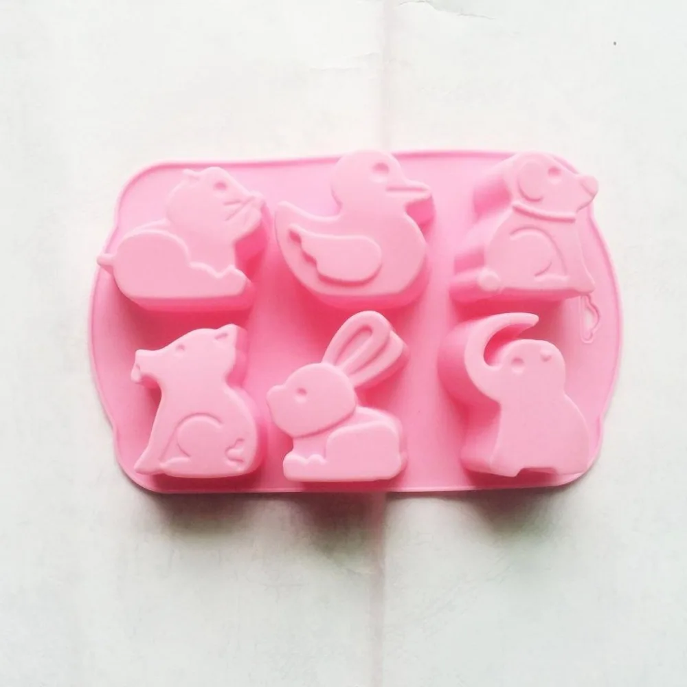 6 полости животных сафари zooTHEME печенье шоколадные конфеты soapSILICONE плесень ледяной