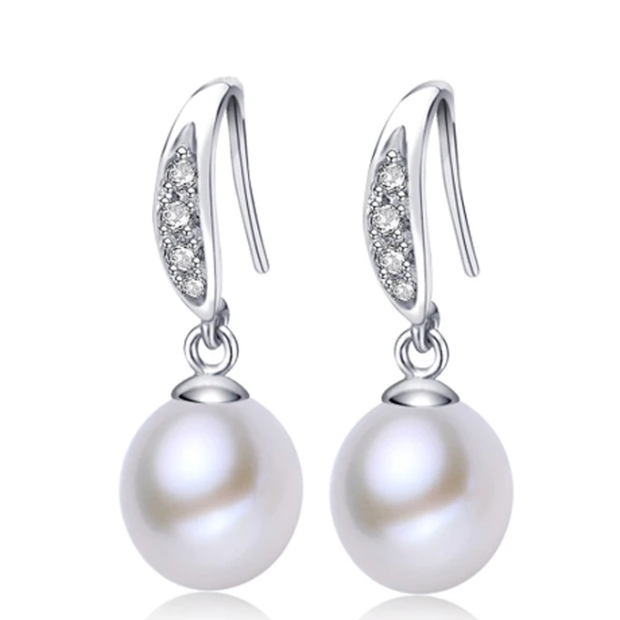 Серьги капли женские из серебра 925 пробы с пресноводным жемчугом|925 sterling|earrings