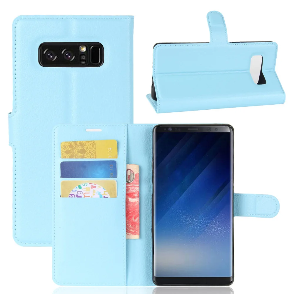 30pcs/lot free shipping Lychee wallet leather PU+TPU cover case card holder for Samsung galaxy note 8 | Мобильные телефоны и