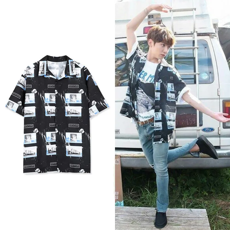 Kpop harajuku Корейская летняя футболка с коротким рукавом k-pop Bangtan boys jin suga Мужская и женская футболка для отдыха k pop Топы модная футболка