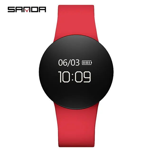 red SANDA IOS Android умные часы водонепроницаемые Bluetooth спортивные часы мужские и женские умные электронные часы reloj inteligente - Цвет: red