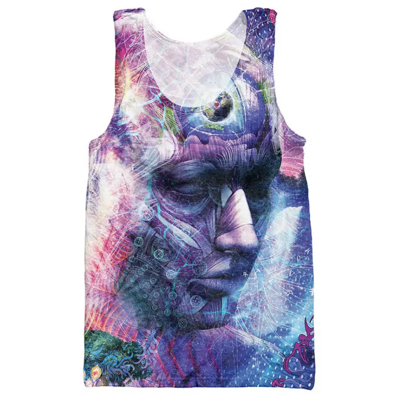 Харадзюку майки с принтом Thinker Look In The Mind Pattern 3d жилет рубашка без рукавов Мужская