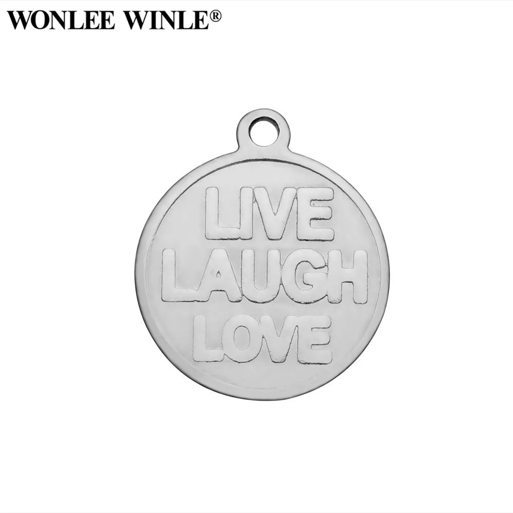 Wonlee Winle DIY 316l нержавеющая сталь живой Смех Любовь круглое очарование подвески для