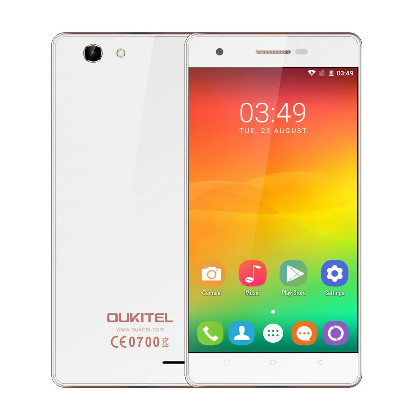 Оригинал Oukitel C4 MT6737 Quad Core 64bit Android 6.0 Смартфон 5.0 Дюйма HD Экран 1 ГБ RAM 8 ROM 4 Г LTE Сотовый