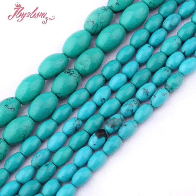 Бусины из натурального камня овальной и синей бирюзы 4x8 8x14 мм|bead strands|stone beadsbeads free