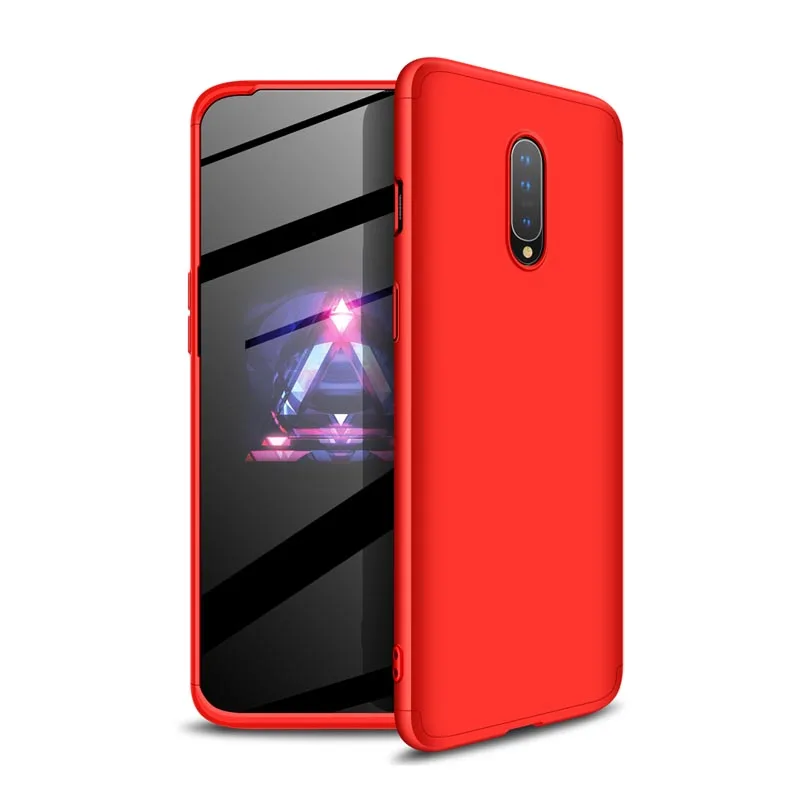 Red Для OnePlus 7 Pro 6 6 T One Plus 7 5 5 T чехол для телефона Роскошный чехол полностью защищающий телефон матовый 3 в 1 шт. Жесткий Чехол для задней панели Fundas Coque - Цвет: Red