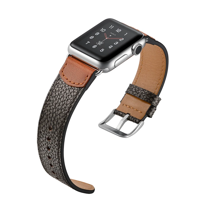 Ремешок кожаный высокого качества для apple watch band 44 мм 42 38 браслет с каменным узором