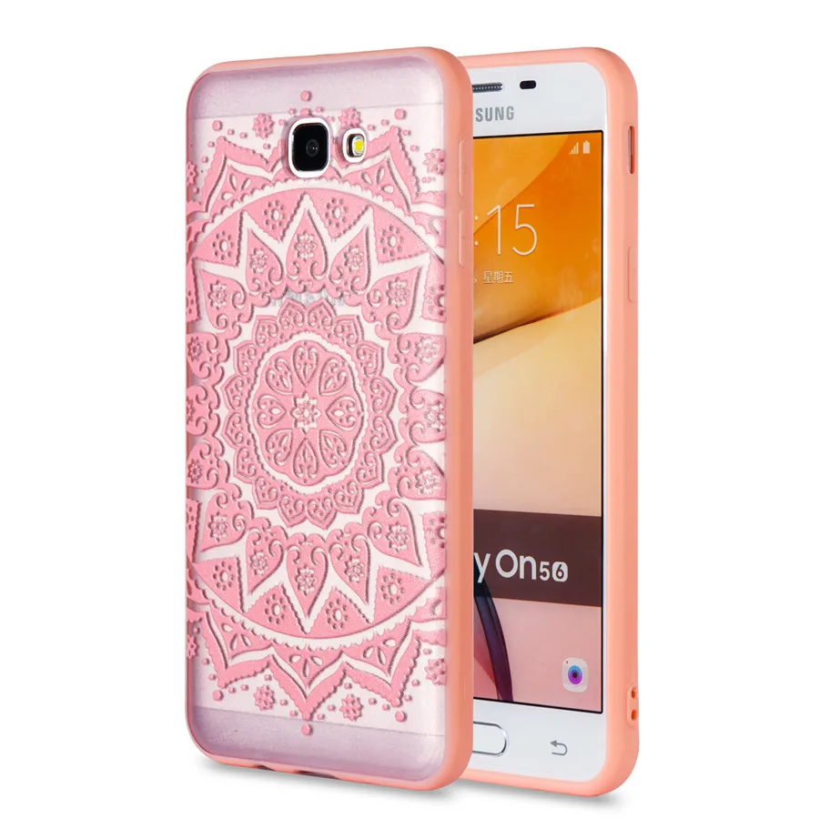 For Samsung Galaxy J5 Prime Case Transparent PC Lace embossed flower case Phone | Мобильные телефоны и аксессуары