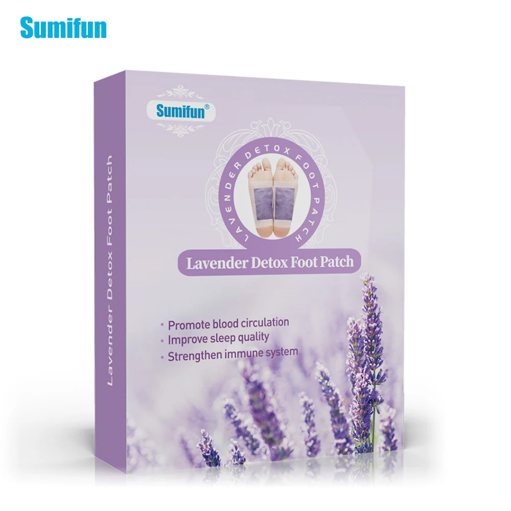 Sumifun Новое поступление 12 шт./кор. эфирное масло лаванды бамбуковый уксус Детокс пластыри на стопы, клей для избавления от зависимостей, тонкий, ухаживает за кожей стоп штукатурка