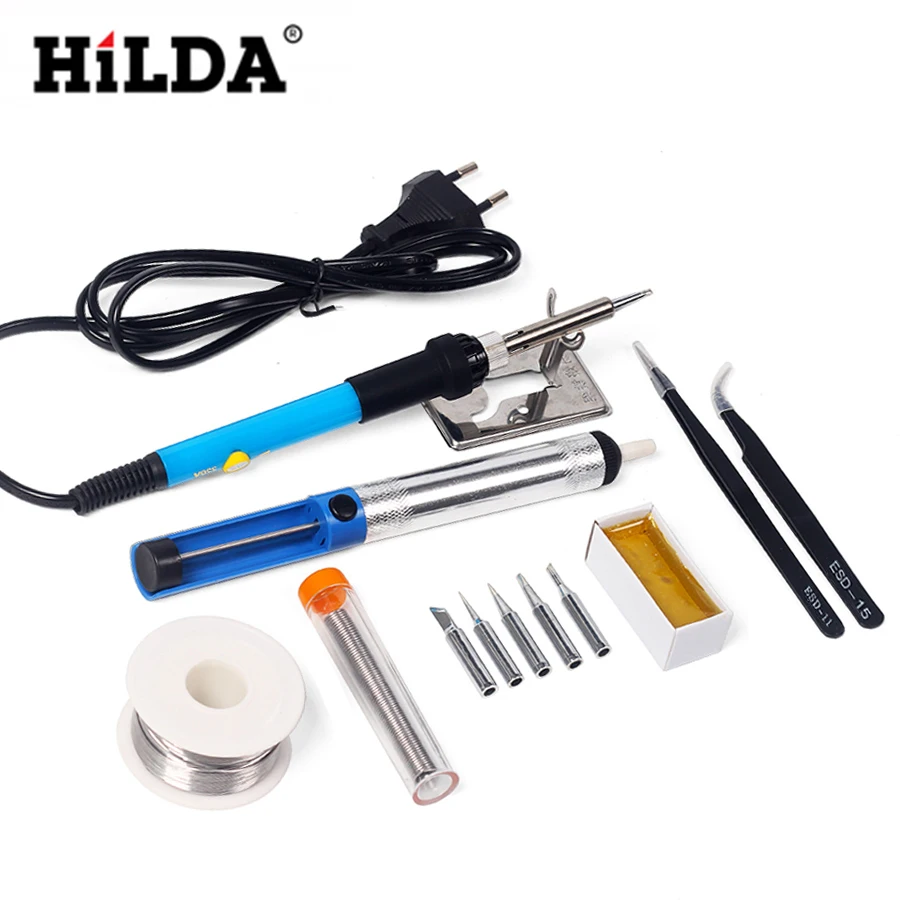 Электрический паяльник HILDA 110 В/220 в США и ЕС инструмент для ремонта ручки 60 Вт с