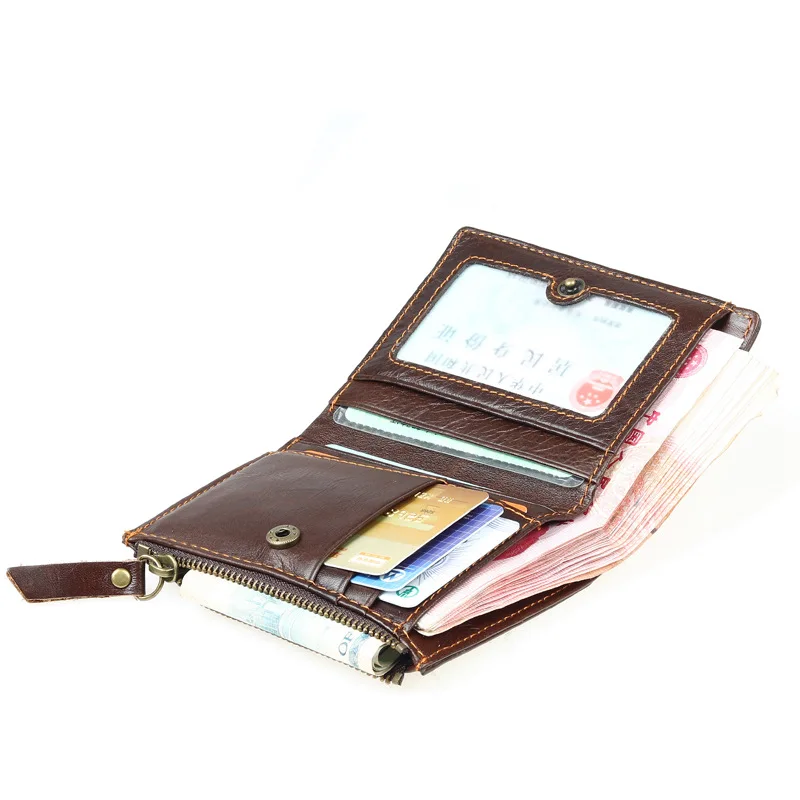 Мужские кошельки Rfid, кошелек из натуральной кожи с защитой от кражи, мужской кошелек из воловьей кожи для ID, кредитный держатель для карт kredi kartllk cuzdan