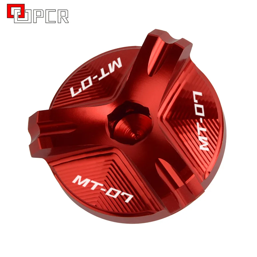 MT07 logo Red Для Yamaha R1 R3 R6 YZF-R3 YZF-R6 YZF-R1 YZF-R25 MT07 MT-07 Машинное масло фильтр чашка Заглушка Крышка винт аксессуары для двигателя - Цвет: MT07 logo Red